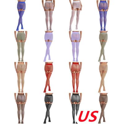 US Womens Sheer Thigh-High Stockings Tights Suspender Pantyhose with Skirts